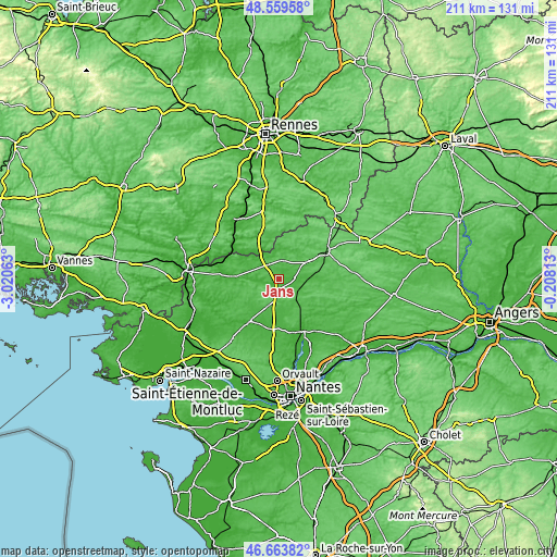 Topographic map of Jans