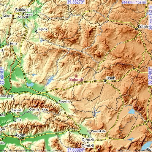 Topographic map of Selendi