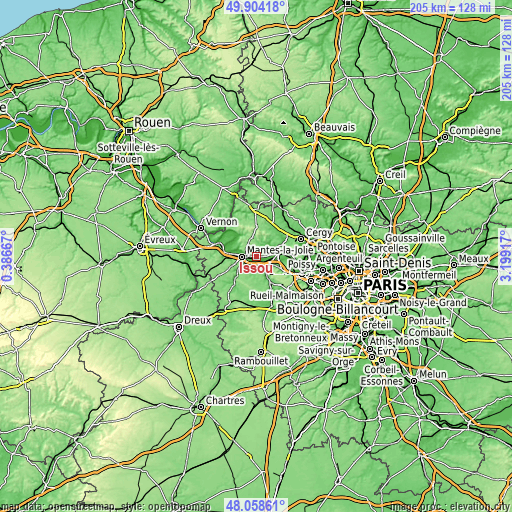 Topographic map of Issou