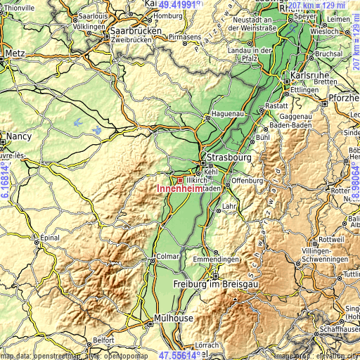 Topographic map of Innenheim