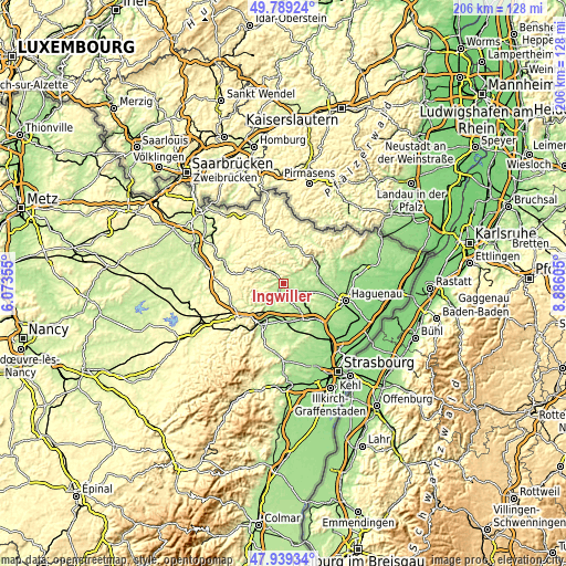 Topographic map of Ingwiller