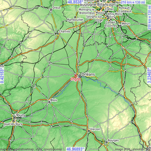 Topographic map of Ingré