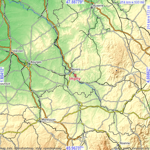 Topographic map of Imphy