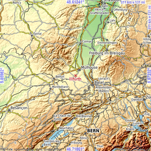 Topographic map of Illfurth