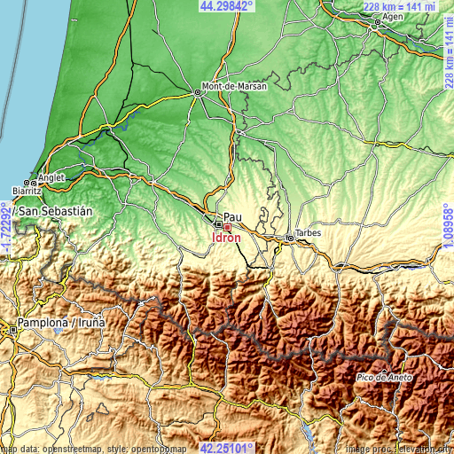 Topographic map of Idron
