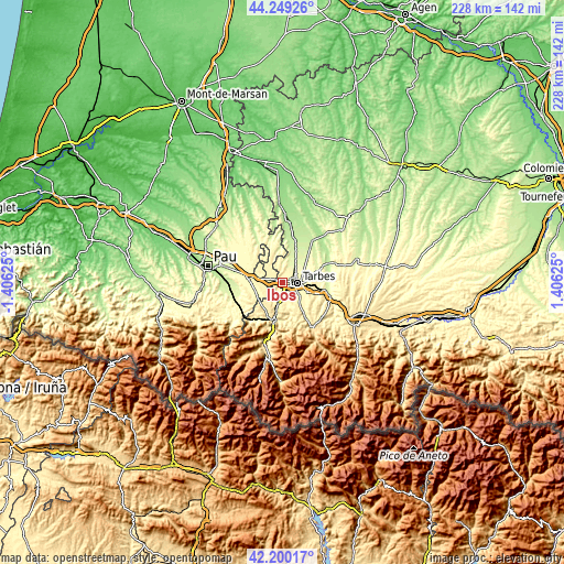 Topographic map of Ibos