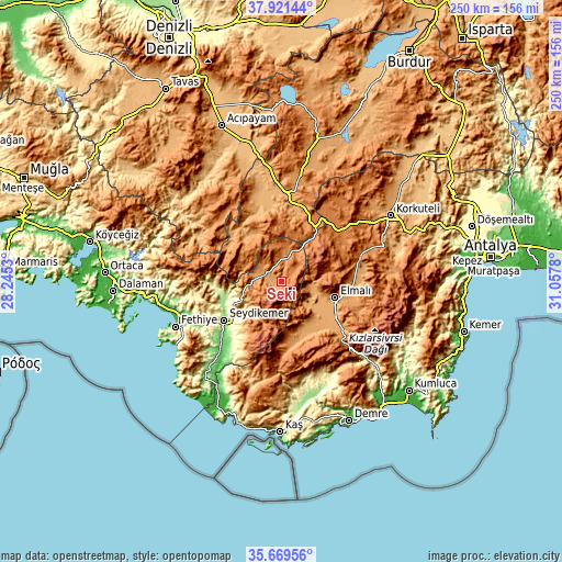 Topographic map of Seki