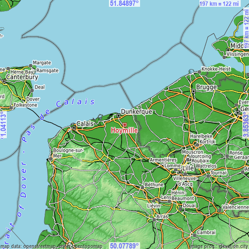 Topographic map of Hoymille