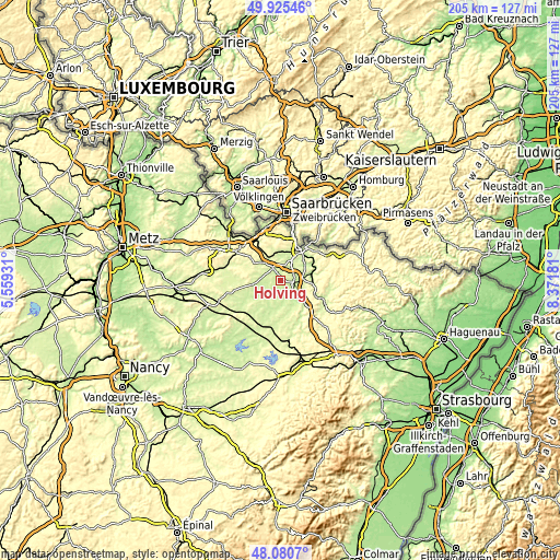 Topographic map of Holving