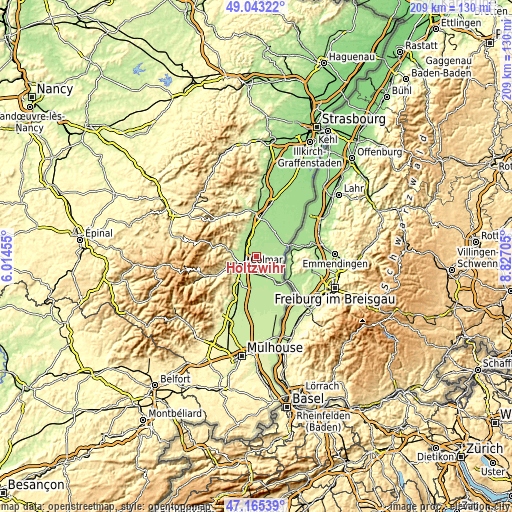 Topographic map of Holtzwihr