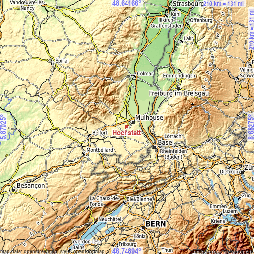 Topographic map of Hochstatt