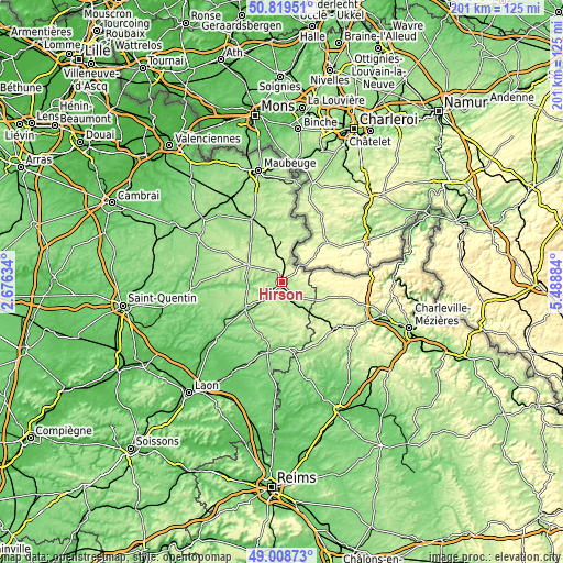 Topographic map of Hirson