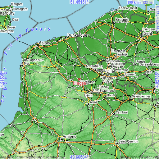 Topographic map of Hinges