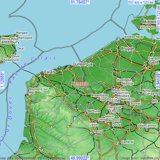 Topographic map of Herzeele