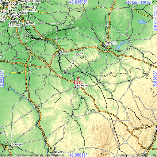 Topographic map of Héry