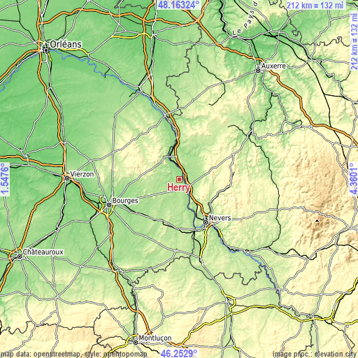 Topographic map of Herry