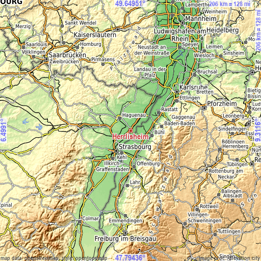 Topographic map of Herrlisheim