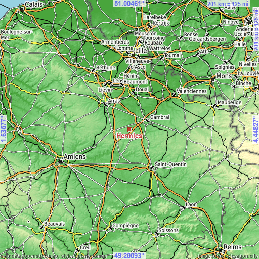 Topographic map of Hermies