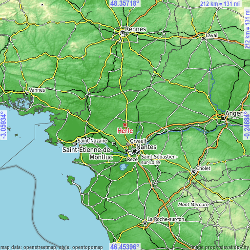 Topographic map of Héric