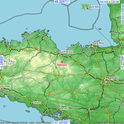 Topographic map of Hénon