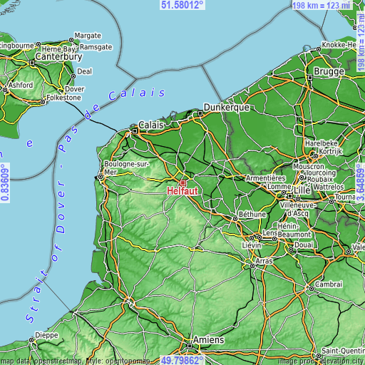 Topographic map of Helfaut