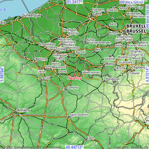 Topographic map of Haveluy