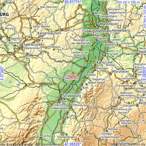 Topographic map of Hatten