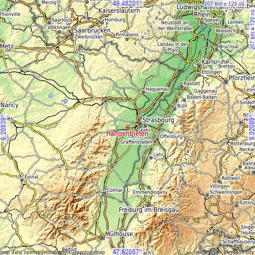 Topographic map of Hangenbieten