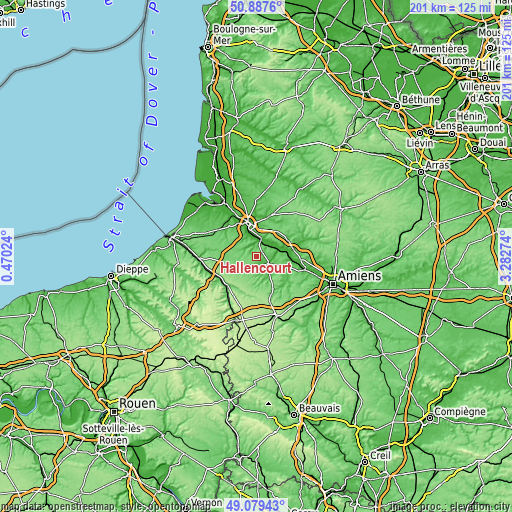 Topographic map of Hallencourt