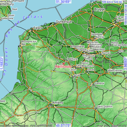 Topographic map of Haillicourt