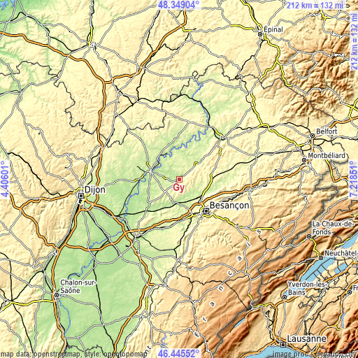 Topographic map of Gy