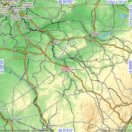 Topographic map of Gurgy