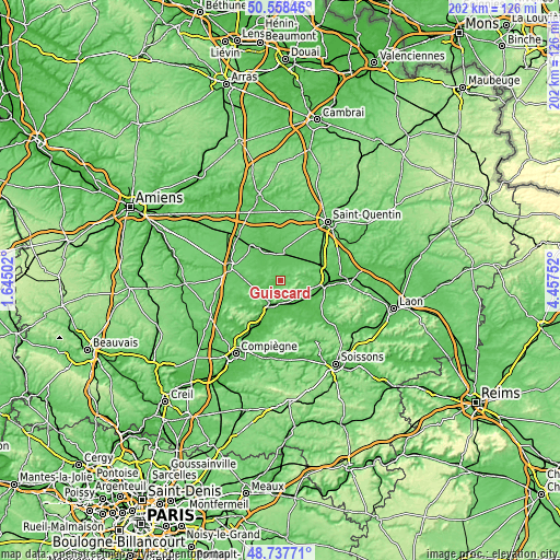 Topographic map of Guiscard