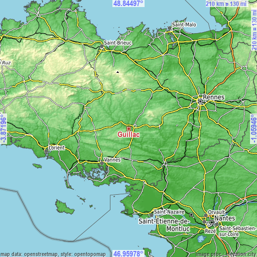 Topographic map of Guillac