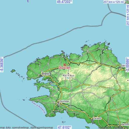 Topographic map of Guiclan