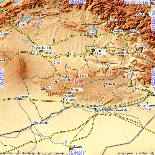 Topographic map of Savur