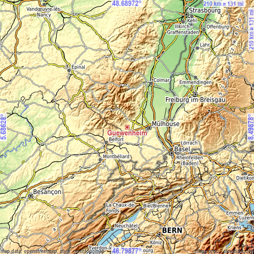 Topographic map of Guewenheim