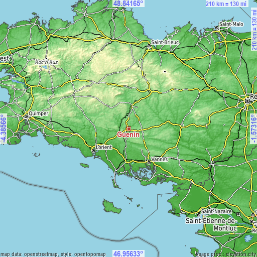 Topographic map of Guénin