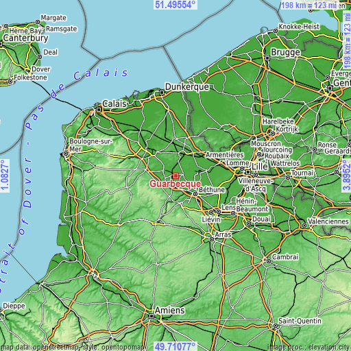 Topographic map of Guarbecque