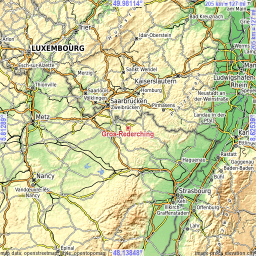 Topographic map of Gros-Réderching