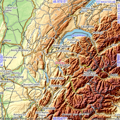 Topographic map of Groisy