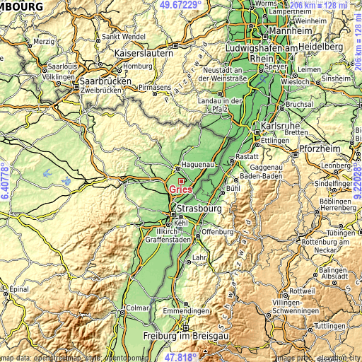 Topographic map of Gries