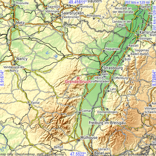 Topographic map of Grendelbruch