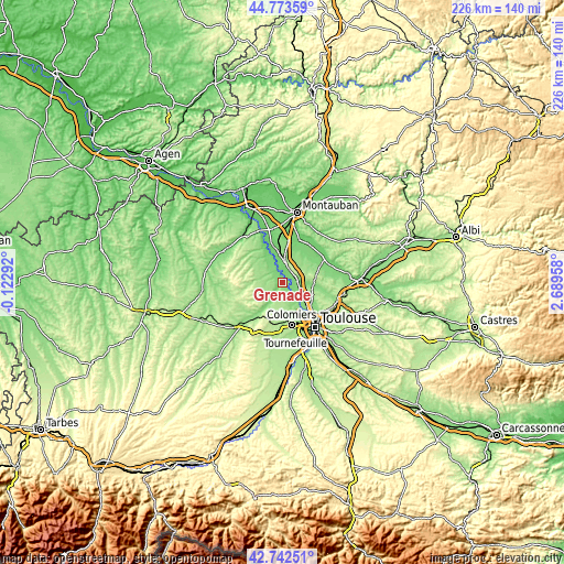 Topographic map of Grenade