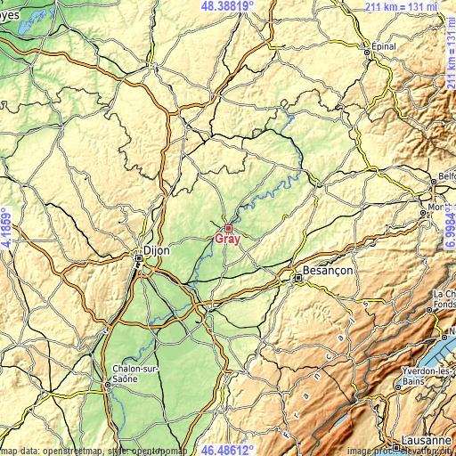 Topographic map of Gray