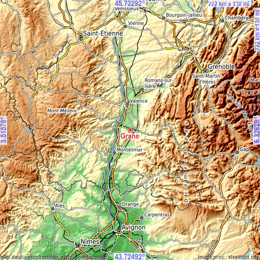 Topographic map of Grane