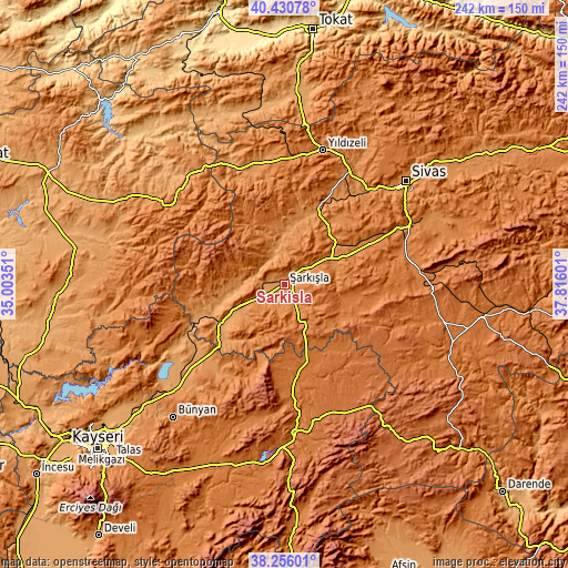 Topographic map of Şarkışla