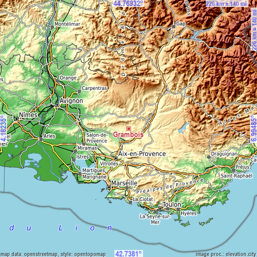 Topographic map of Grambois