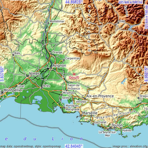 Topographic map of Goult