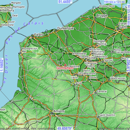 Topographic map of Gonnehem